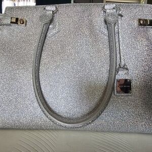 Henri bendel carlyle silver holographic bag